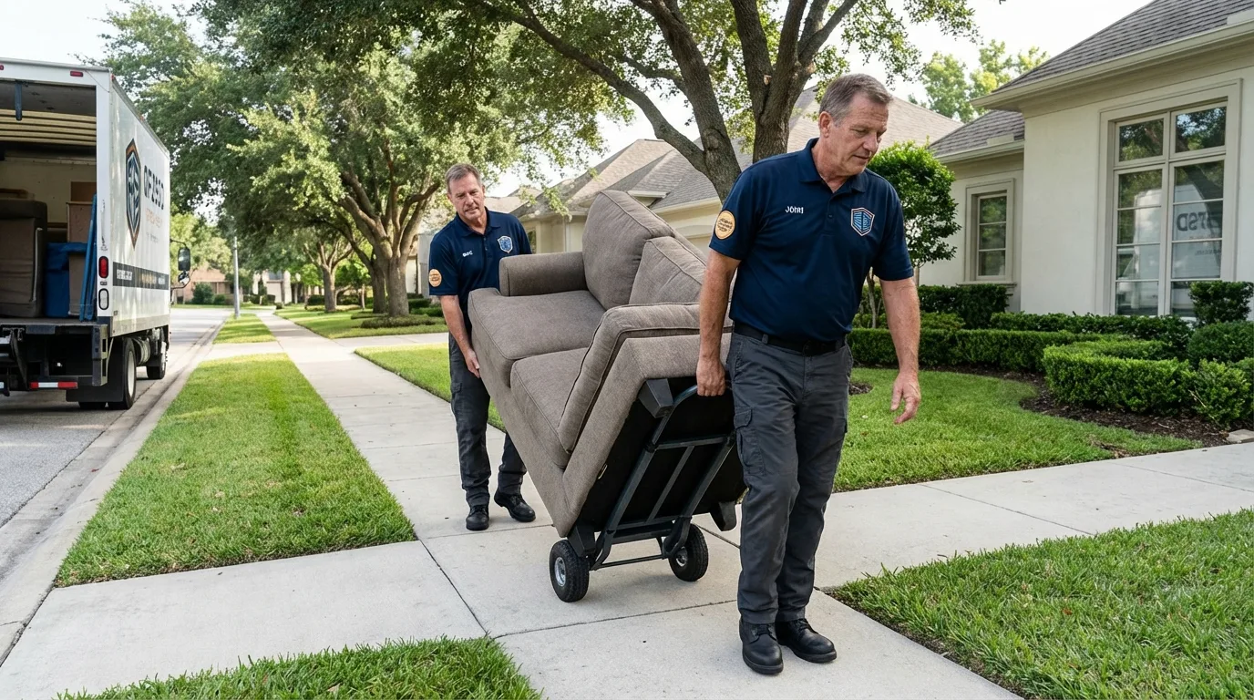 Local residential moving crew loading furniture in Grayson, GA